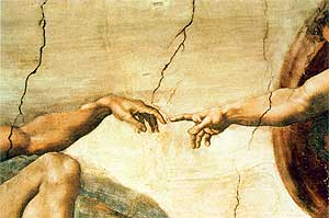 Creation of Adam (Detail) Michelangelo, Sistine Chapel.