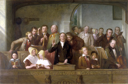 The Village Choir - Water Colour - T Webster 1847.
